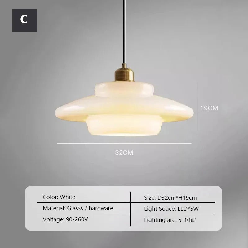 Elvia - Modern Circular Layered Dome Coloured Glass Pendant Ceiling Light
