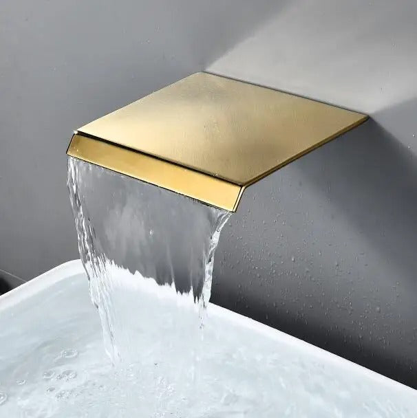 Jair - Modern Waterfall Wall Mounted Single Lever Basin Tap Set