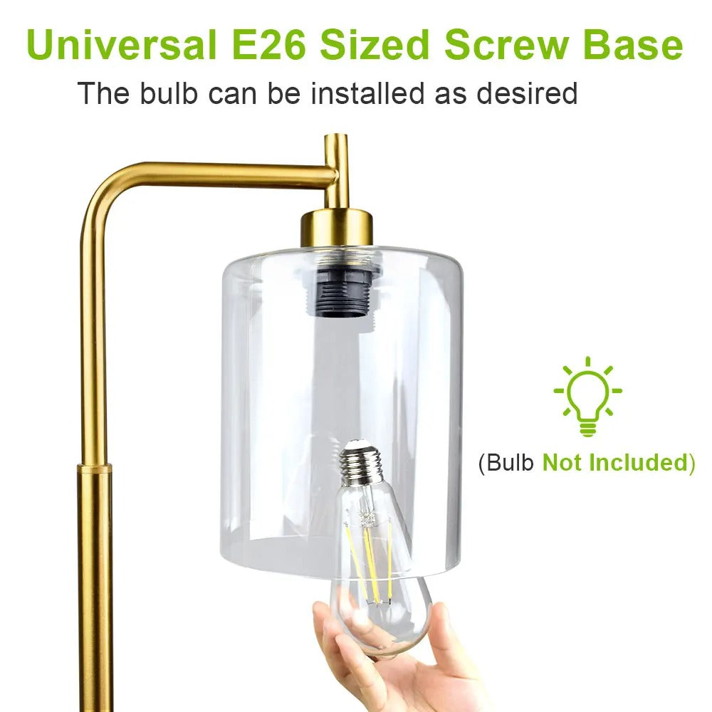 Ariel - Metal Pole Glass Shade Floor Light