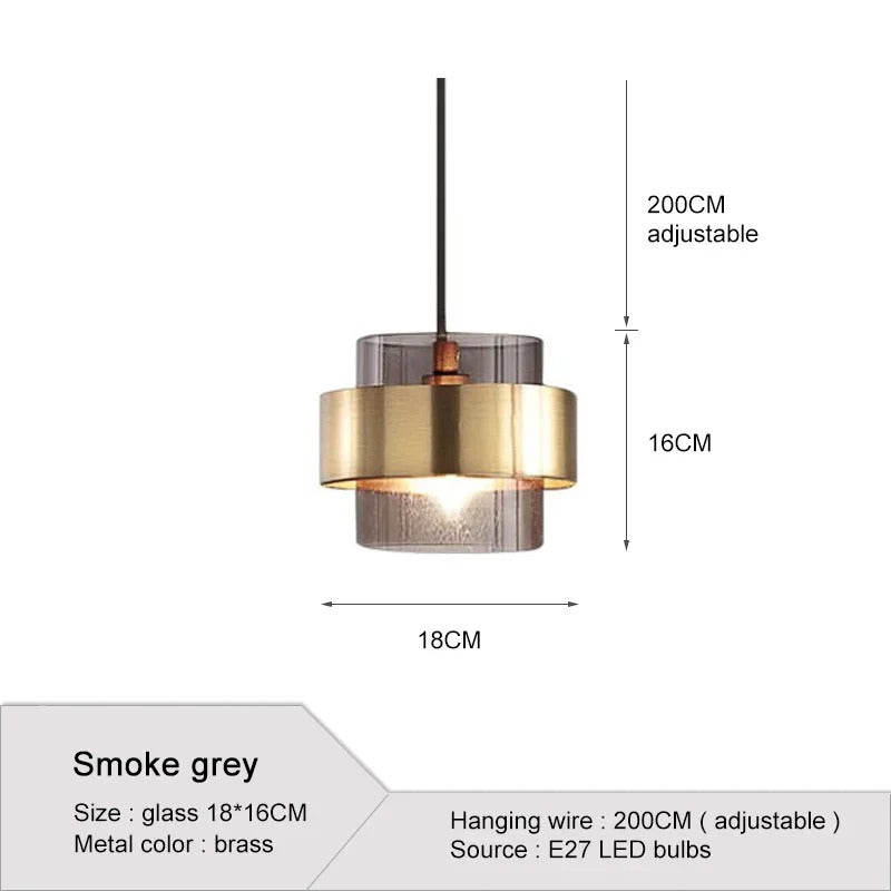 Bethzatha - Gold Modern Hanging Round Glass Pendant Ceiling Light