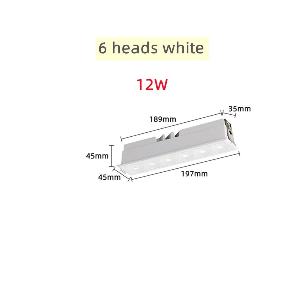 Eboni - Rectangular Industrial Recessed LED Downlight Ceiling Light