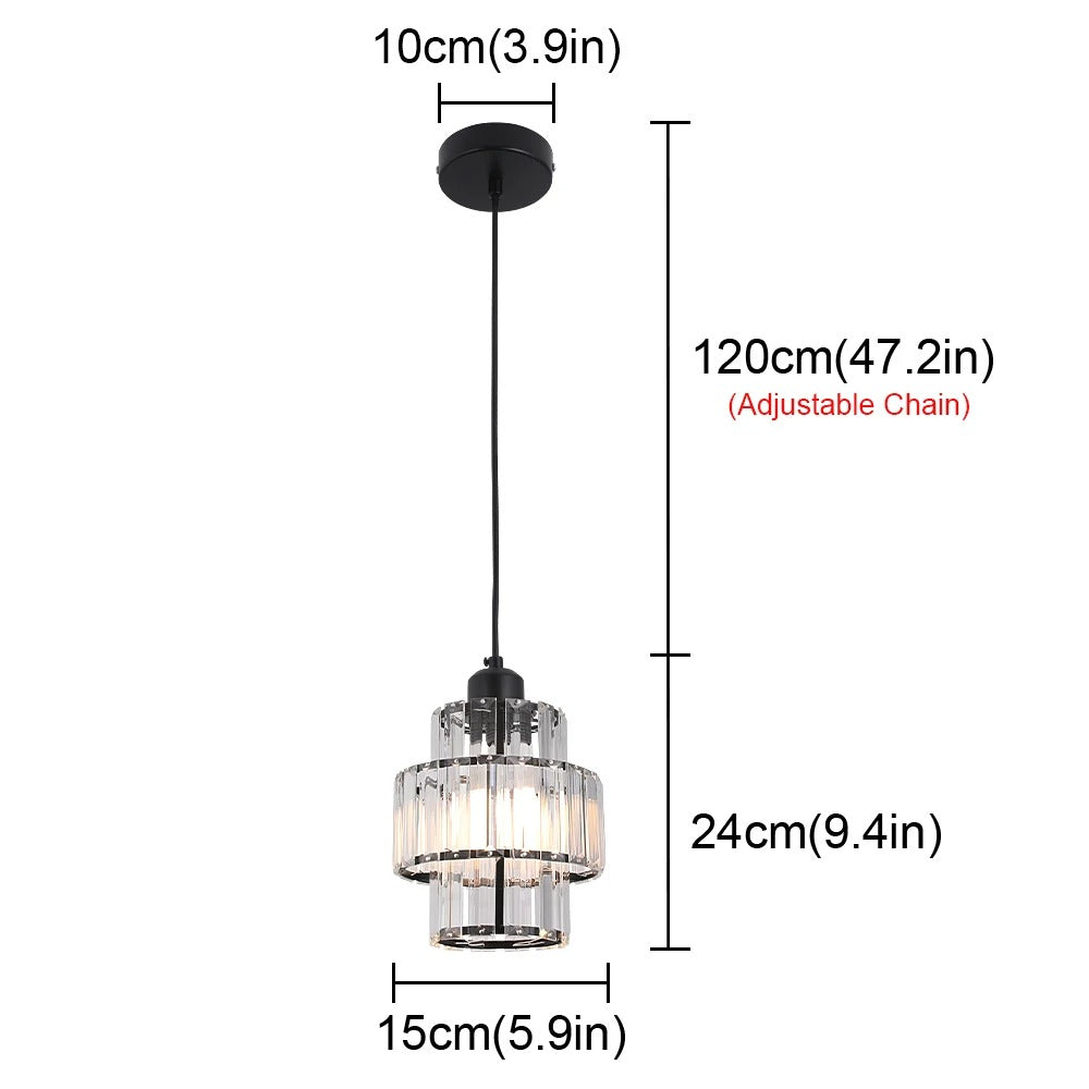 Fernanda - Round Tiered Glass Crystal Ceiling Pendant Light