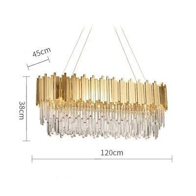 Odessa - Modern Round Gold Crystal Glass Ceiling Light Chandelier