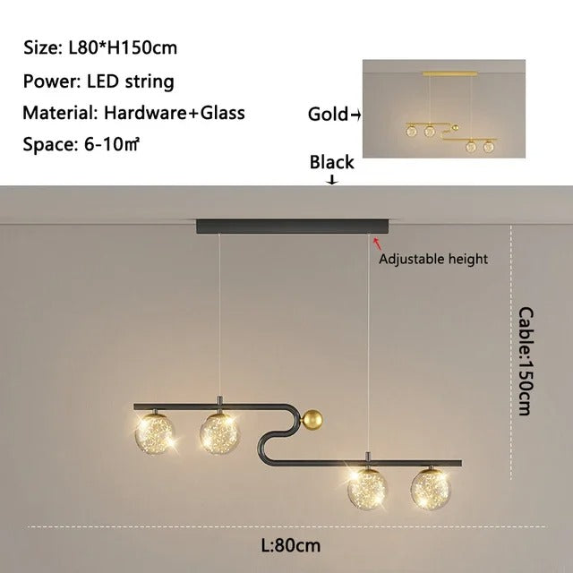 Sheila - Modern Curved Glass Ball Ceiling Light
