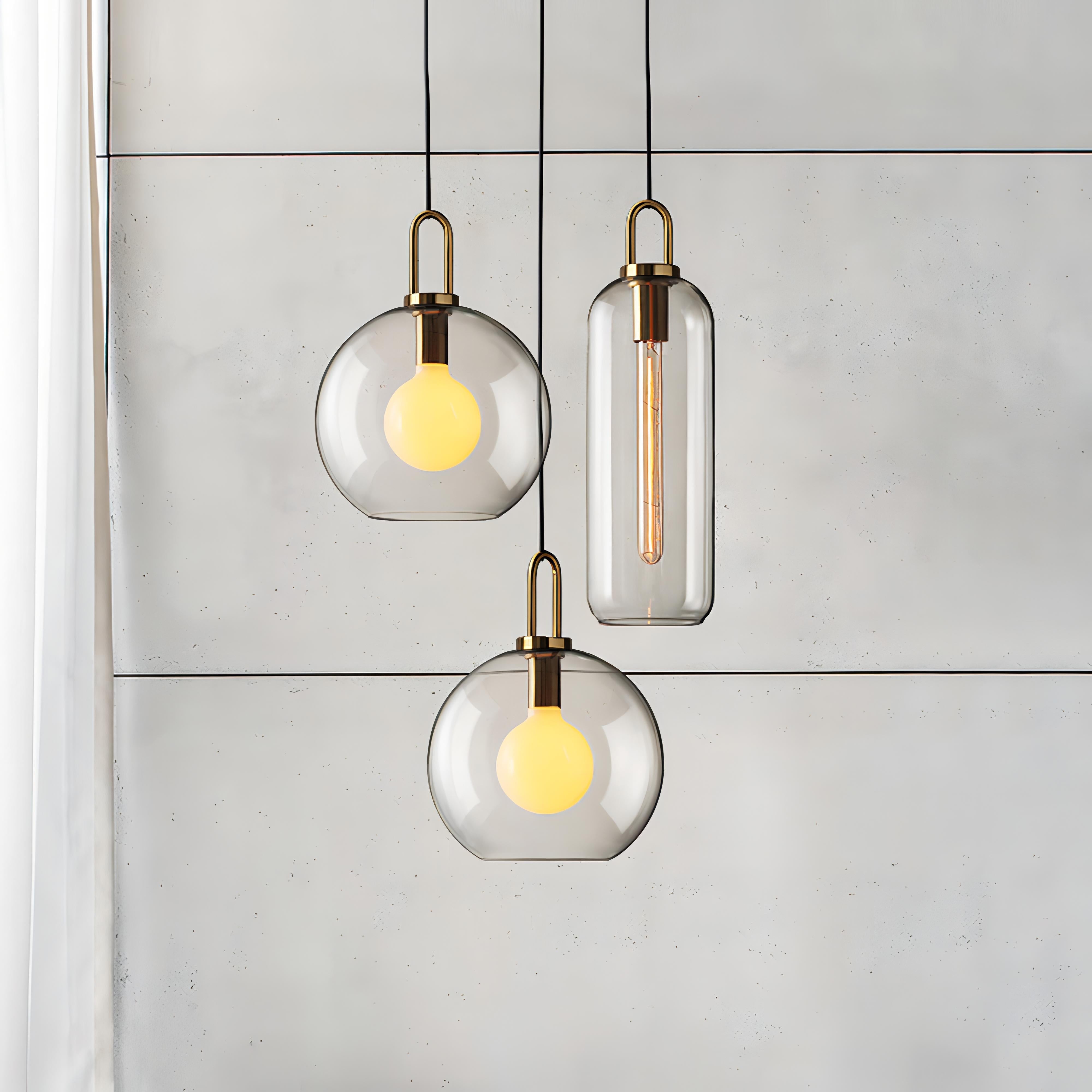 Lyllah - Postmodern Round Glass Pendant Hanging Ceiling Light