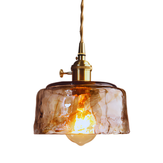 Sergia - Retro Brass Stained Glass Hanging Lamp