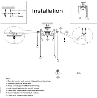 Isabella - Spider Cord Multi Head Hanging Ceiling Light