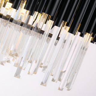 Jocasta - Matte Black Round Crystal Chandelier