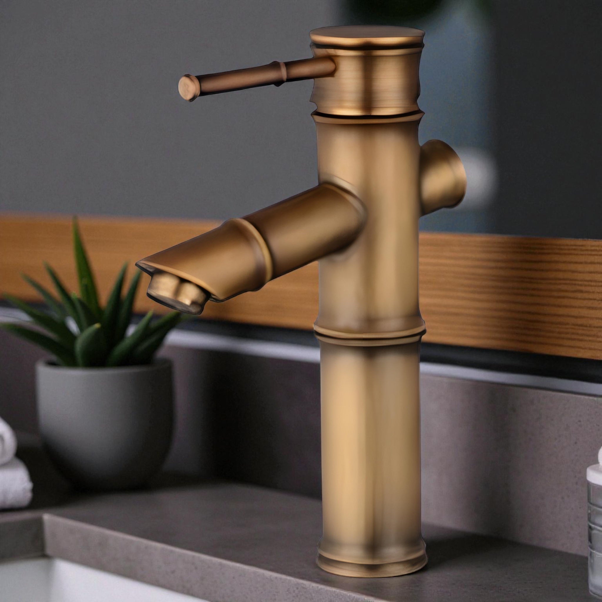 Tasu - Brass Bamboo Basin Tap
