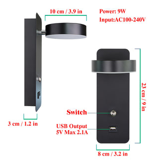 Nixie - LED Wall Reading Light With USB Charger