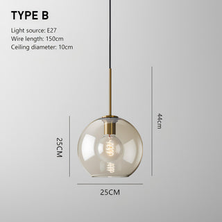 Waylor - Hanging Pendant Industrial Glass Lamp