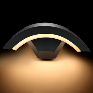 Basil - Curved Pan Outdoor Wall Light Bar