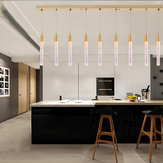 Thatcher - Gold Crystal Hanging Tube Chandelier