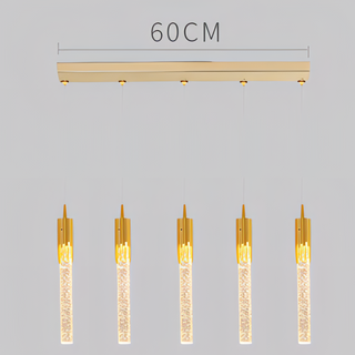Thatcher - Gold Crystal Hanging Tube Chandelier