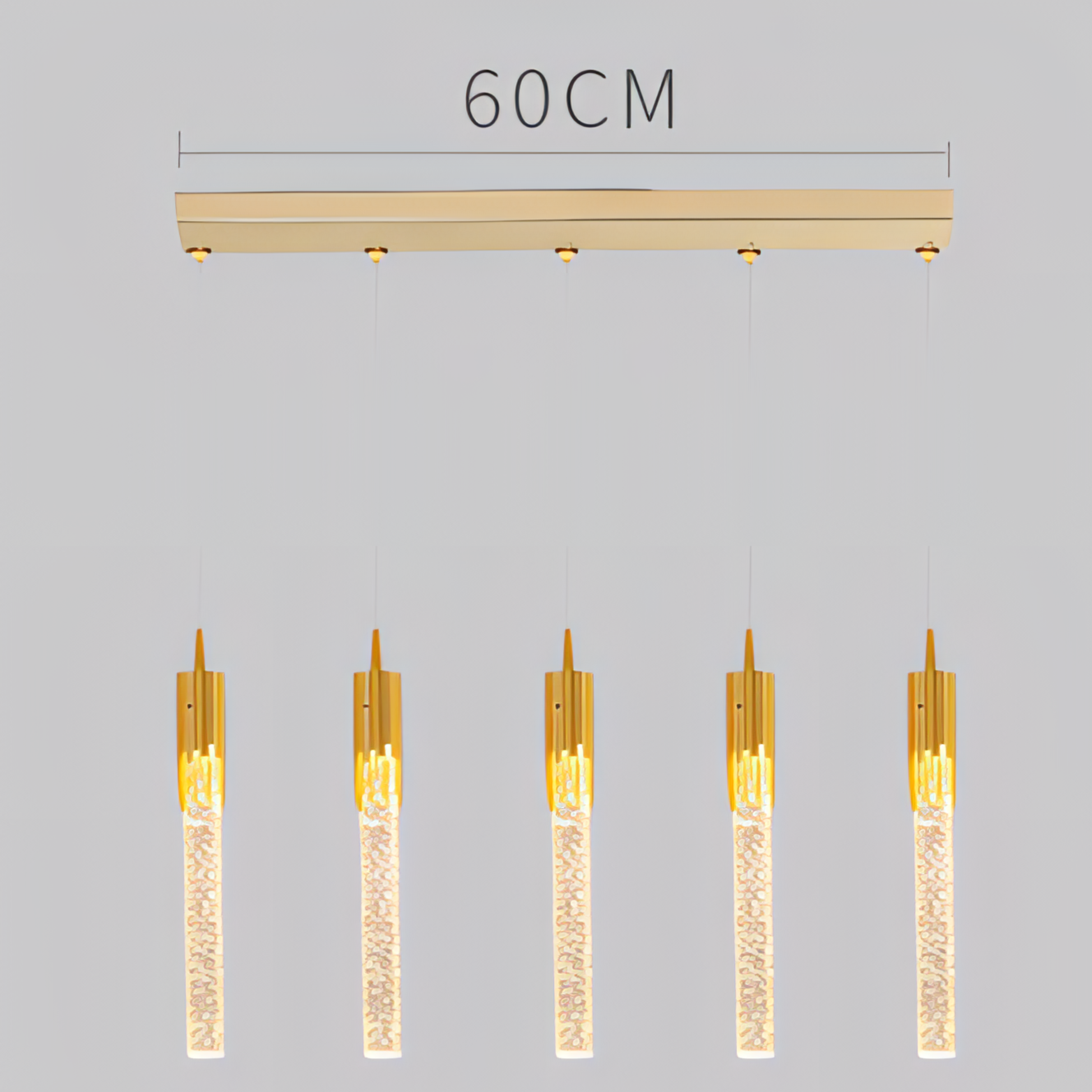 Thatcher - Gold Crystal Hanging Tube Chandelier