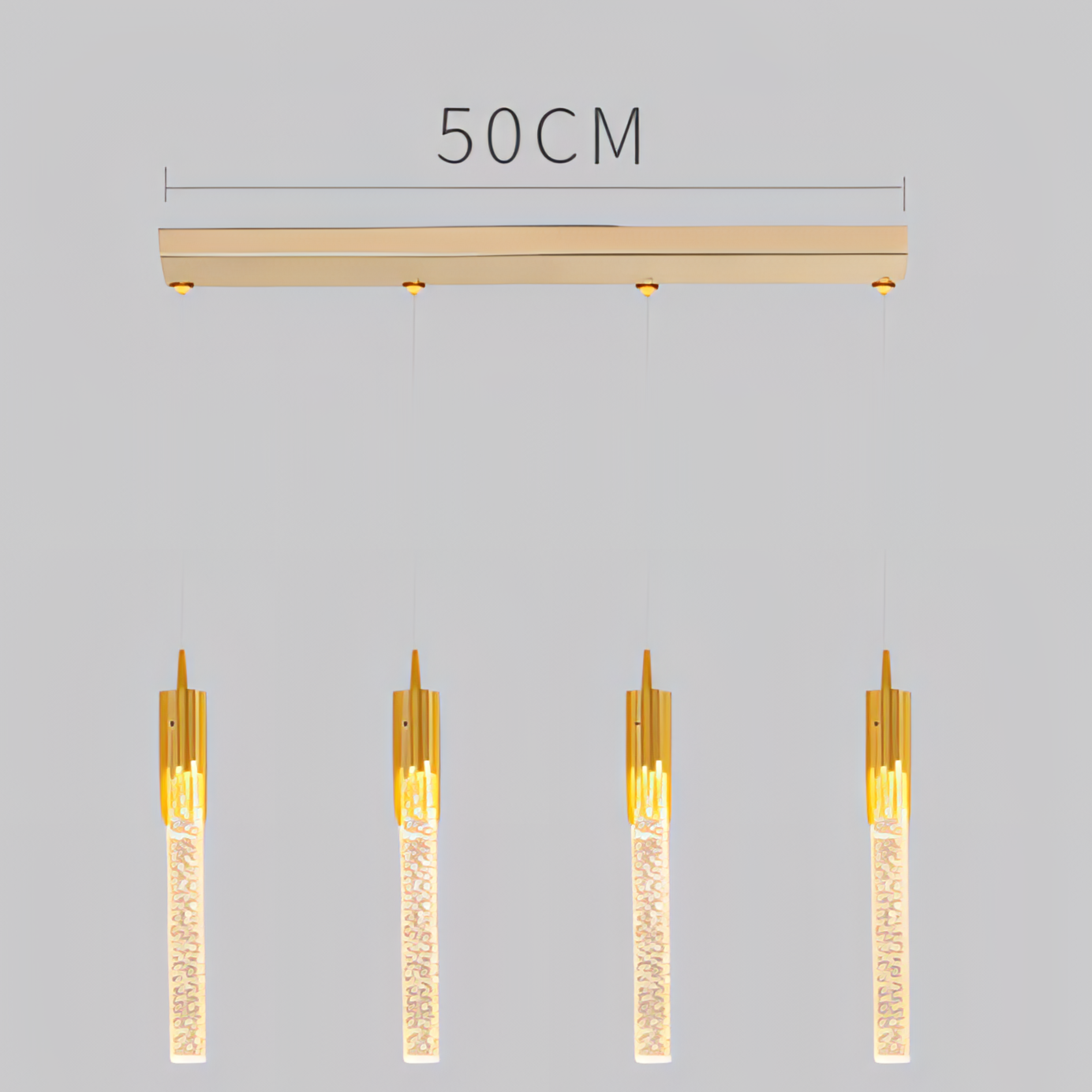 Thatcher - Gold Crystal Hanging Tube Chandelier