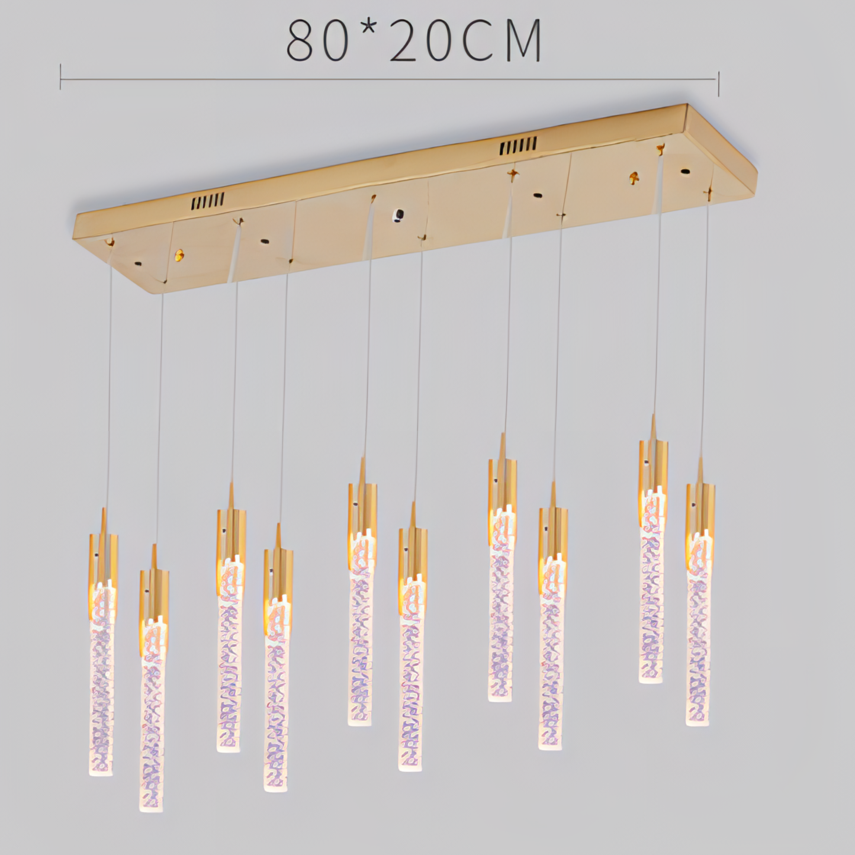 Thatcher - Gold Crystal Hanging Tube Chandelier