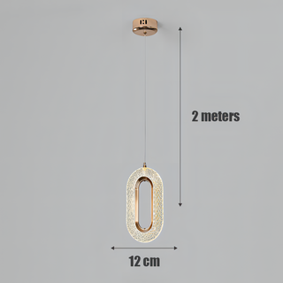 Breena - Modern Round Tube Patterned Glass Hanging Ceiling Light