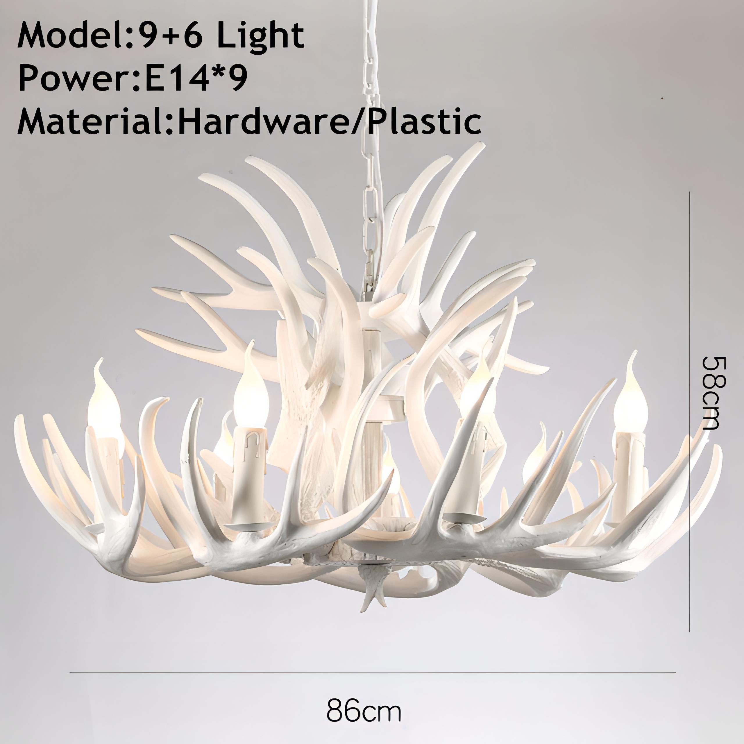 Skye - Antler Vintage Wood Ceiling Chandelier