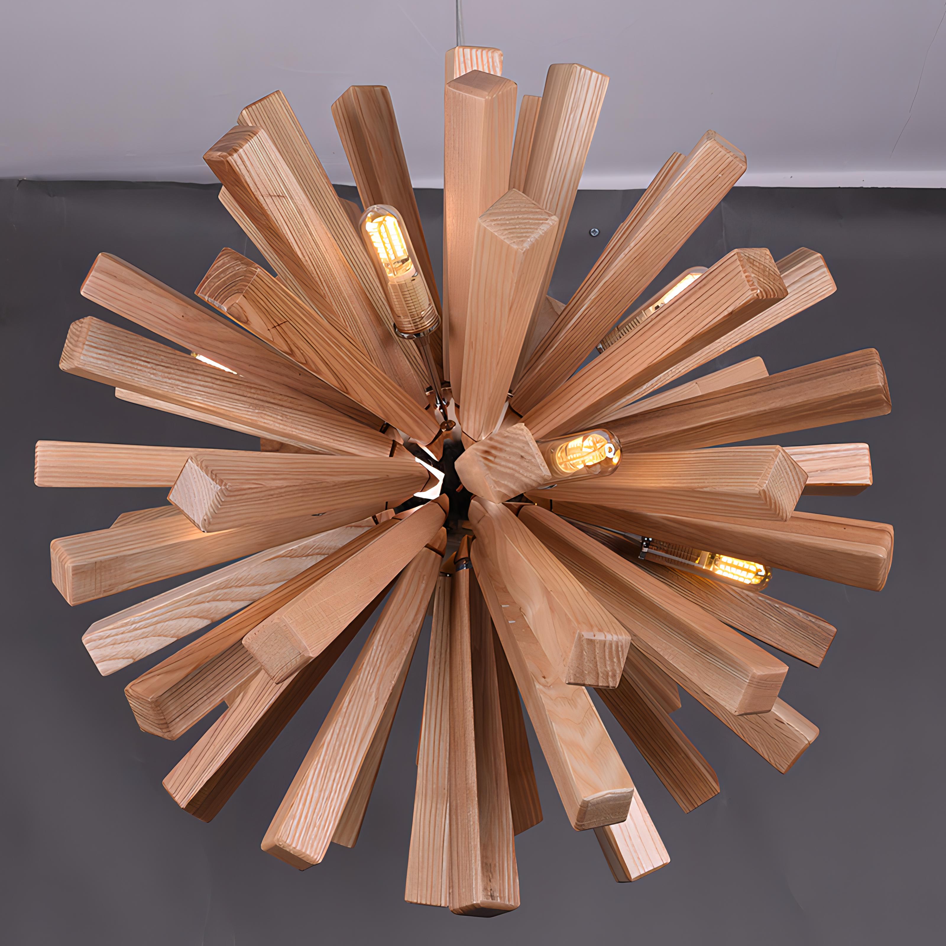 Miekah - Wooden Star Hanging Ceiling Light