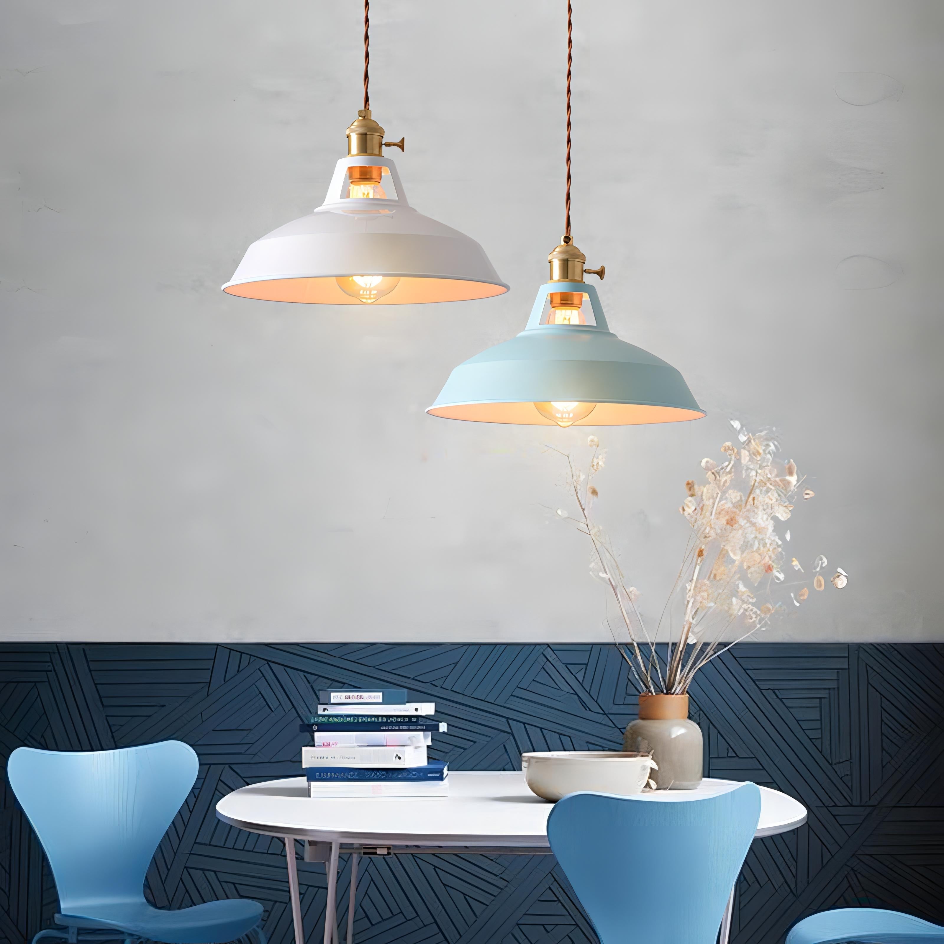 Heidi - Modern Nordic Round Pan Retro Hanging Ceiling Pendant Light