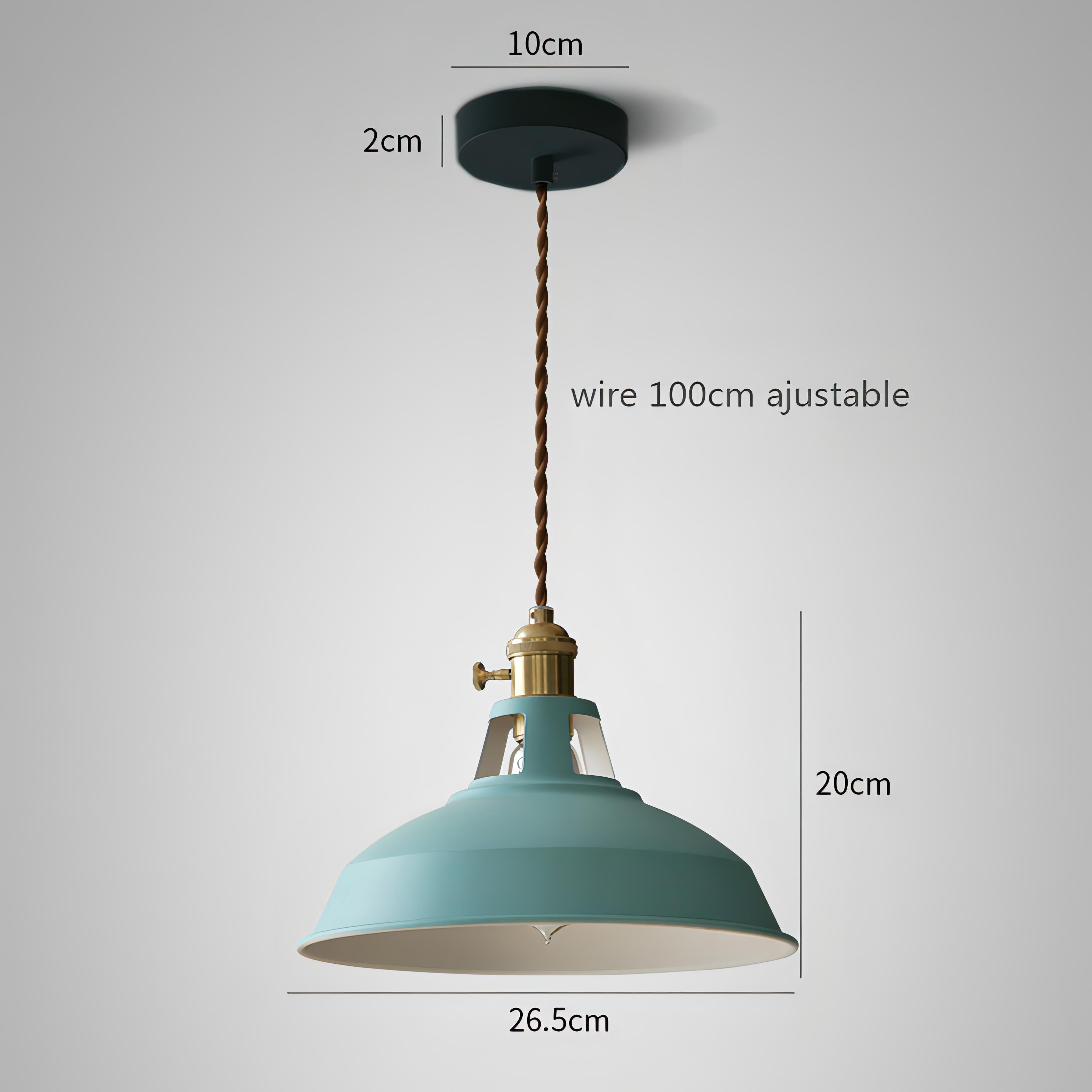 Heidi - Modern Nordic Round Pan Retro Hanging Ceiling Pendant Light