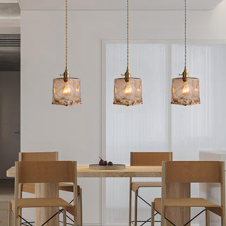 Sergia - Retro Brass Stained Glass Hanging Lamp