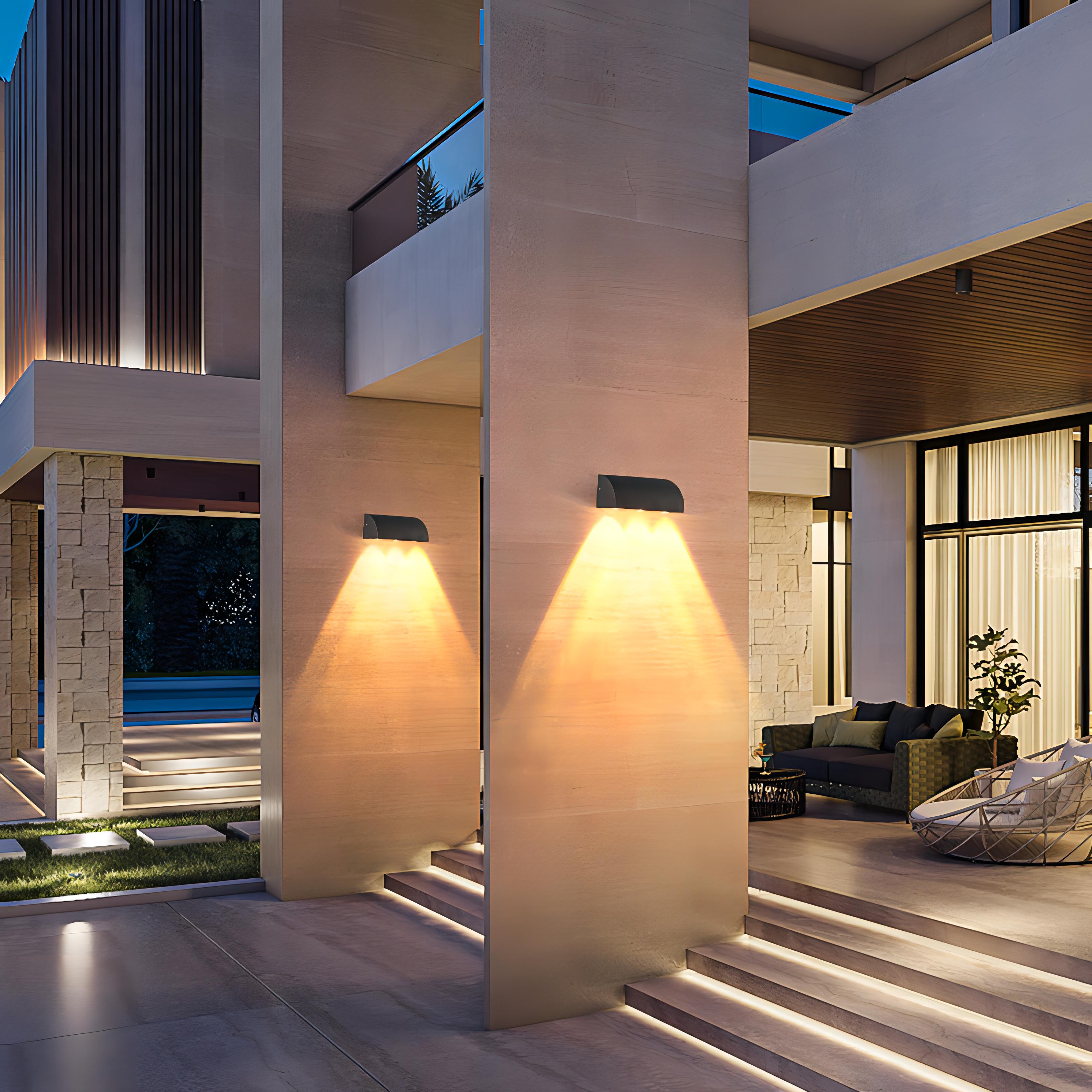 Daksha - Down Shinning Outdoor Wall Light 8W Waterproof