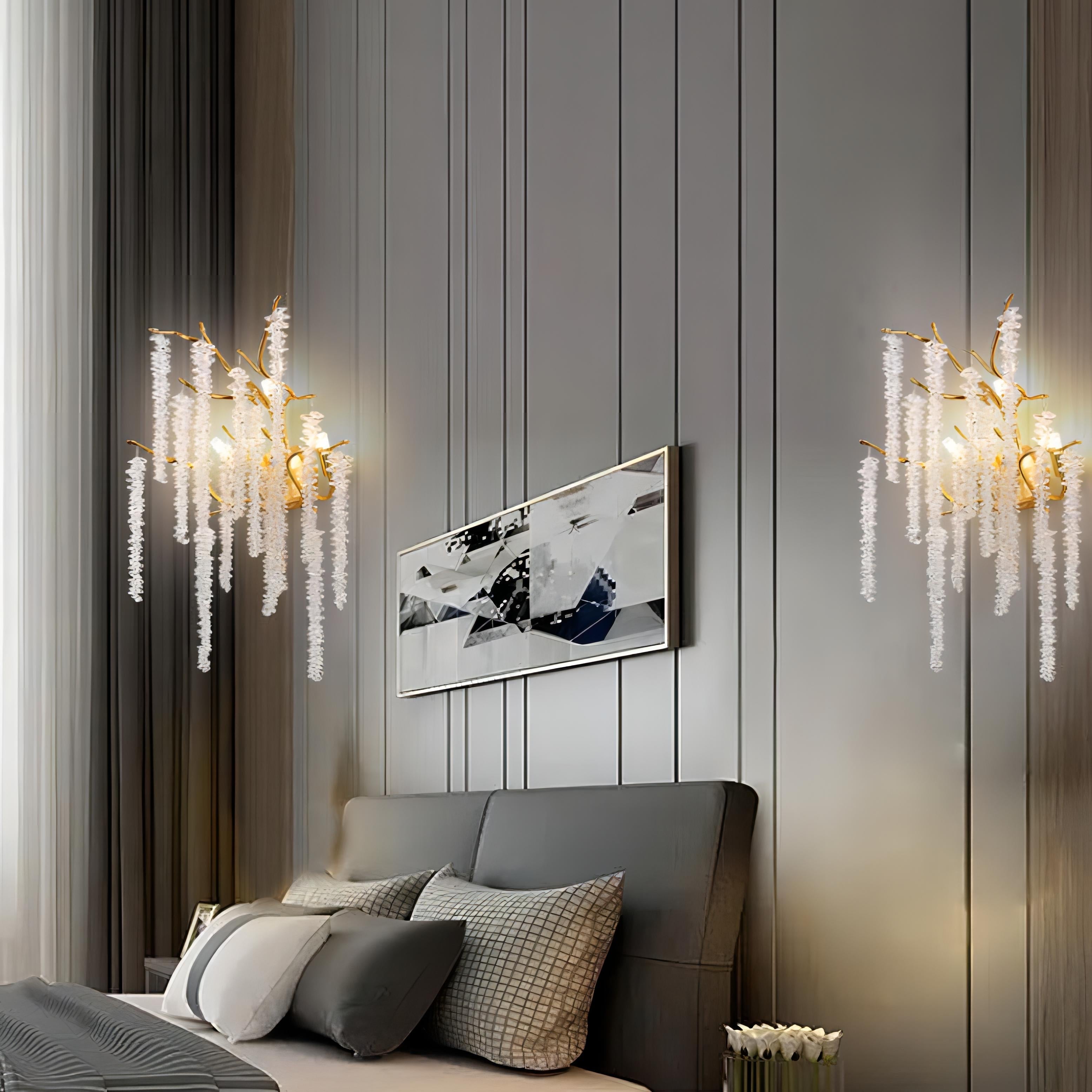 Nueve - Crystal Hanging Tree Wall Light