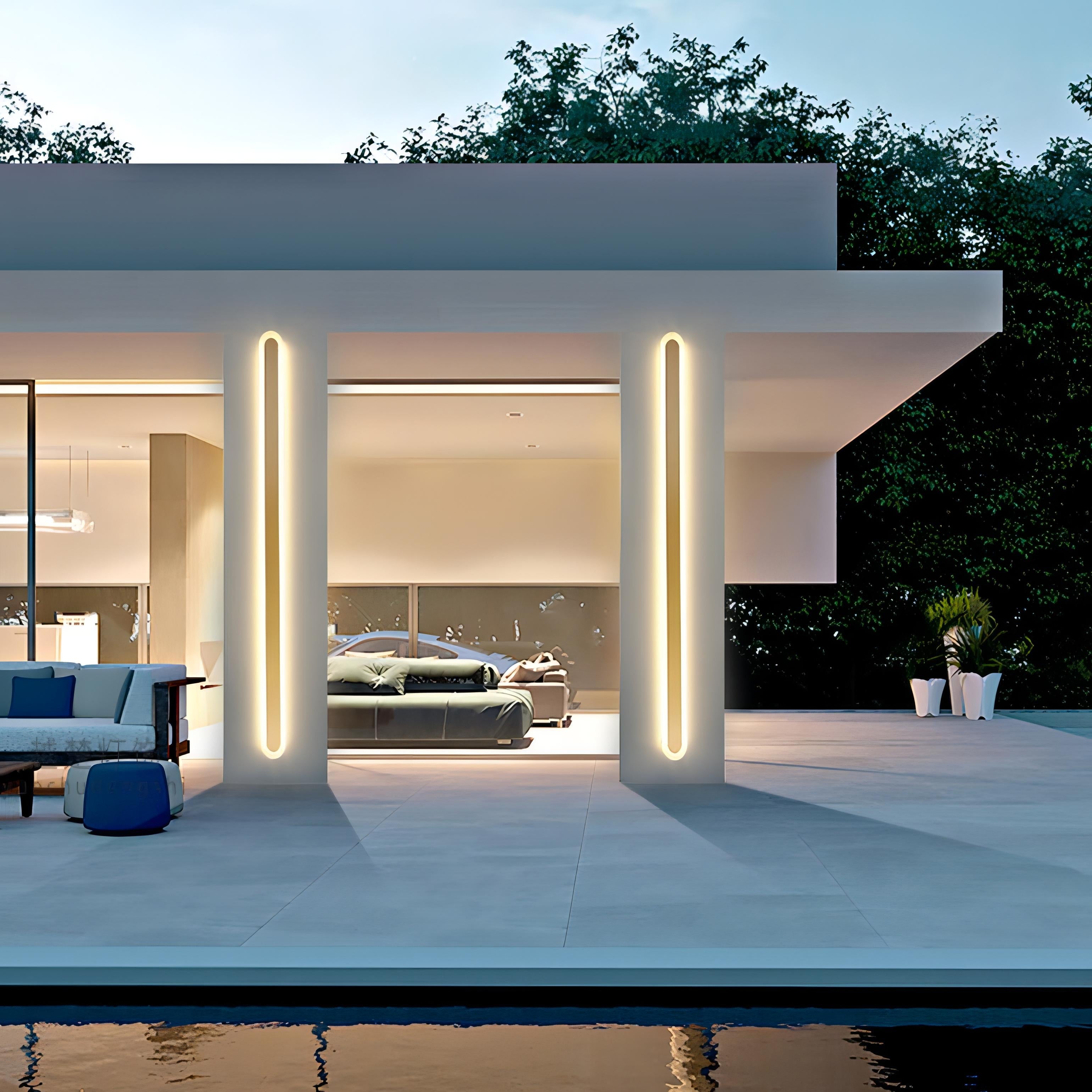 Almond - Rounded Rectangle Long Wall Light Bar