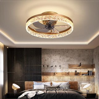 Nyra - Crystal Chandelier Light Ceiling Fan 5 Blade