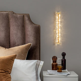 Julius - Modern Crystal Patterned Glass Gold LED Wall Light
