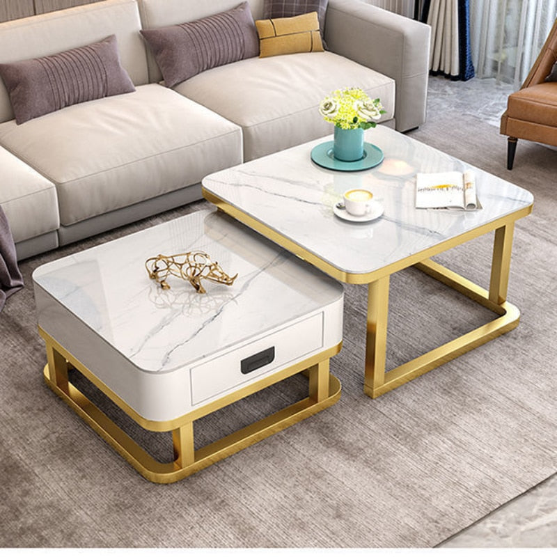 Koamalu - Square Marble/Wood 2 in 1 Coffee Table