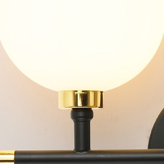 Arlo - Modern Black/Gold Milk Shade Wall Light