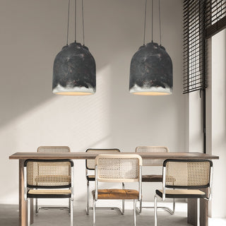 AKOKO - Round Hanging 3 Bulb Natural Modern Ceiling Light