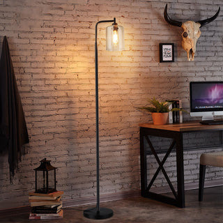 Ariel - Metal Pole Glass Shade Floor Light