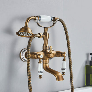 Rene - Vintage Wall Mounted Bathtub Tap & Handheld Shower Set