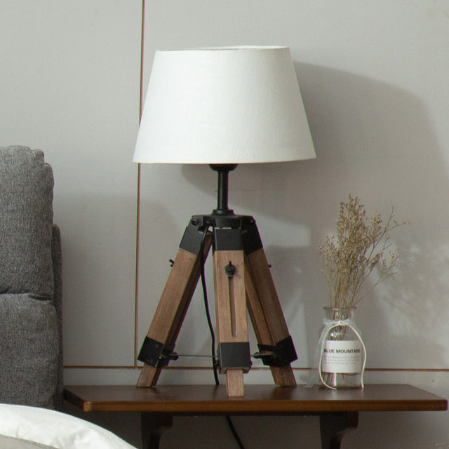 Jase - Vintage Floor & Table Tripod Wood Lamp