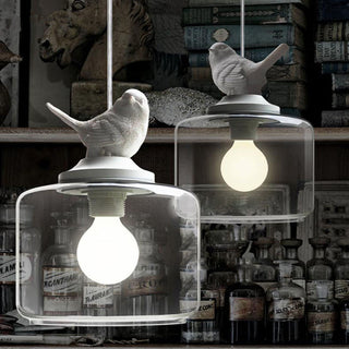 Navy - Nordic Glass Bird Hanging Light