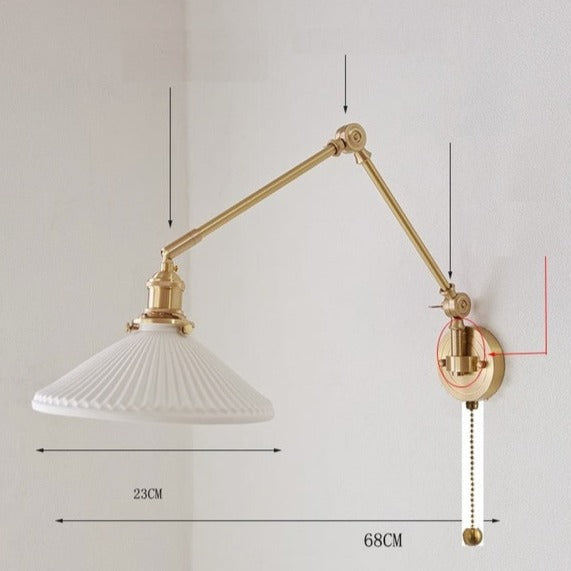 Pihu - Extending Long Arm Copper Wall Lamp