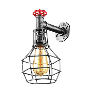 Adriel - Industrial Pipe Caged Pendant Wall Light