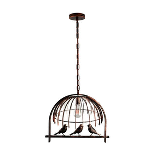 Kohen - Bird Rustic Cage Hanging Ceiling Light