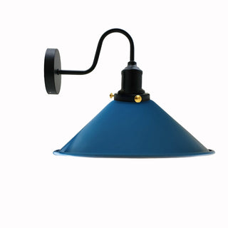 Peterson - Blue Modern Cone Round Curved Arm Wall Light