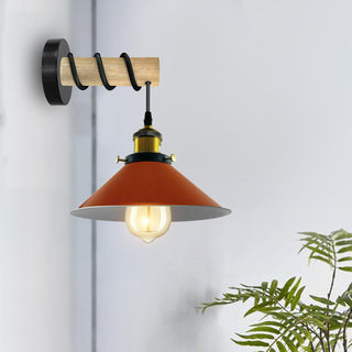 Jarvis - Wood Arm Hanging Cone Pendant Wall Light