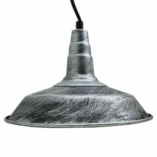 Ezekiel - Industrial Brushed Silver Bowl Pendant Ceiling Light