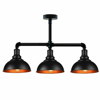 Loretta - Industrial Modern Black 3 Head Pipe Ceiling Light