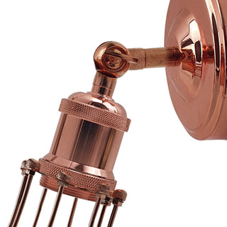 Gentry - Modern Caged Rose Gold Adjustable Arm Wall Light