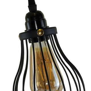 Nava - Black Retro Pipe Caged Bulb Wall Light