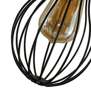 Nava - Black Retro Pipe Caged Bulb Wall Light