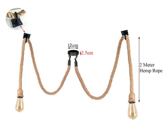 Ezequi - Industrial Hemp Rope Spider Hanging Pendant Ceiling Light
